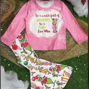 12/18 month boutique grinch Cindy Lou bell bottoms outfit